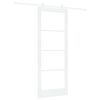 vidaXL Schiebet&uuml;r ORKDAL Wei&szlig; 83 x 211 cm Massivholz Kiefer und Glas