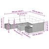 vidaXL Garten-Sofa-Set 9 pcs Schwarz und Wei&szlig;