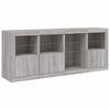 vidaXL Sideboard mit LED-Leuchten Grau Sonoma 164x37x67 cm