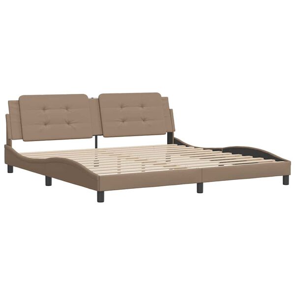 vidaXL Bettgestell ohne Matratze "Zadar" Cappuccino-Braun 200x200 cm Kunstleder