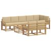 vidaXL Outdoor-Sofagarnitur 9 stk. 8-Sitzer Wei&szlig; und Beige Polyester