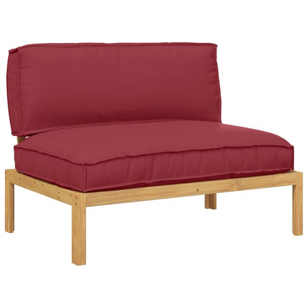 vidaXL Sofa Set mit Kissen Weinrot 120 x 92 x 69 cm Massivholz Akazie