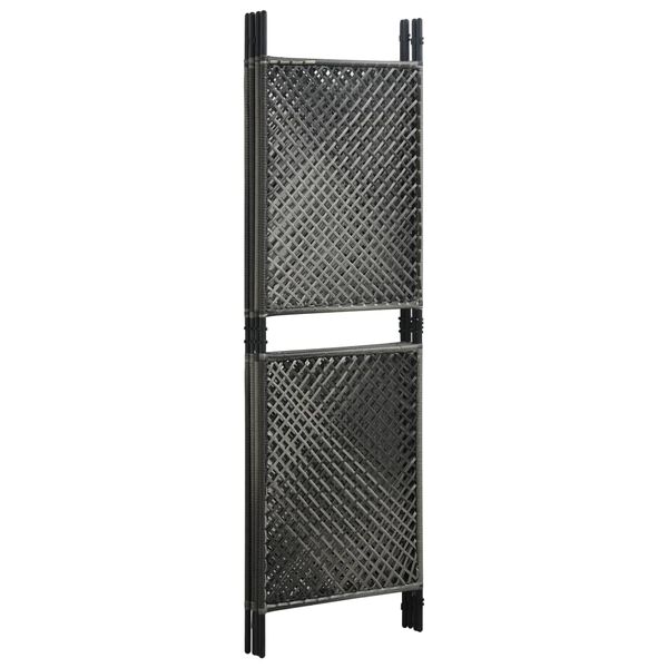 vidaXL 4-tlg. Raumteiler Poly Rattan Anthrazit 240 x 200 cm