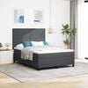 vidaXL Boxspringbett Dunkelgrau und Wei&szlig; 203 x 144 x 128 cm Cordstoff