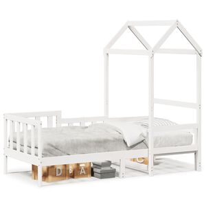 vidaXL Tagesbett mit Dach Wei&szlig; 80x200 cm Massivholz Kiefer