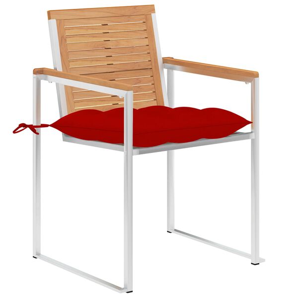 vidaXL Gartenst&uuml;hle 8 Stk. mit Kissen Massivholz Teak