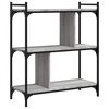 vidaXL B&uuml;cherregal 3 B&ouml;den Grau Sonoma 76x32x88 cm Holzwerkstoff