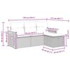 vidaXL 4-tlg. Garten-Sofagarnitur mit Kissen Grau Poly Rattan