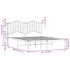 vidaXL Bettgestell mit Kopfteil Metall Wei&szlig; 135x190 cm