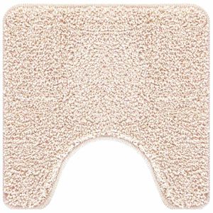 vidaXL Rutschfeste Badematte mit Toilettenausschnitt Creme 50 x 50 cm