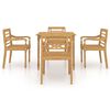 vidaXL 5-tlg. Garten-Essgruppe Massivholz Teak