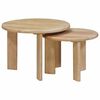 vidaXL Nesting-Couchtische 2 stk. Wei&szlig; &Oslash; 50 x 40 cm Massivholz Mango