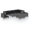 vidaXL 9-tlg. Garten-Lounge-Set mit Kissen Poly Rattan Dunkelgrau
