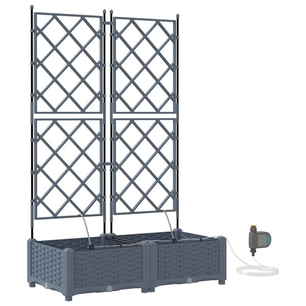 vidaXL Garten-Pflanzgef&auml;&szlig; 2 pcs Hellgrau Stahl