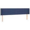 vidaXL LED Kopfteil Blau 203x16x78/88 cm Stoff
