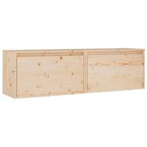 vidaXL Wandschr&auml;nke 2 Stk. 60x30x35 cm Massivholz Kiefer