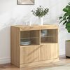 vidaXL Sideboard mit LED-Leuchten Sonoma-Eiche 81x37x67 cm