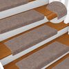 vidaXL Stufenmatten Selbstklebend 15 Stk. 65x21x4 cm Hellbraun Rechteckiger Rand