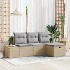 vidaXL Sofa Set mit Kissen 4 pcs Poly-Rattan