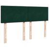 vidaXL Boxspringbett mit Matratze Dunkelgr&uuml;n 160x200 cm Samt