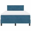 vidaXL LED Boxspringbett mit Matratze Dunkelblau 120 x 190 cm Samt
