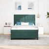 vidaXL LED Boxspringbett mit Matratze Dunkelgr&uuml;n 140 x 200 cm Stoff