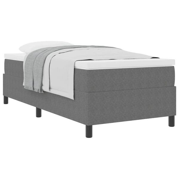 vidaXL Boxspringbett Hellgrau und Wei&szlig; 90 x 200 cm Cordstoff