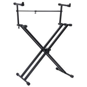 vidaXL Keyboardst&auml;nder Doppelstrebig X-Rahmen Schwarz