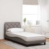 vidaXL Bettgestell mit LED ohne Matratze Taupe 90x190 cm Stoff