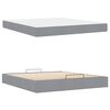 vidaXL Bettgestell mit Matratze mit Matratze 2 pcs Hellgrau Stoff