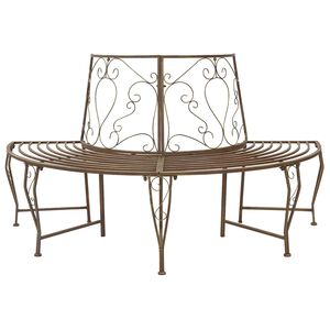 vidaXL Baumbank 4-Sitzanzahl 160 x 80 x 89 cm Stahl Antikbraun