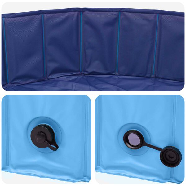 vidaXL Faltbares Hundeschwimmbecken Blau 80 x 80 x 20 cm PVC