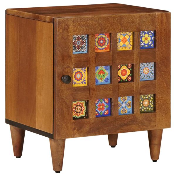 vidaXL Nachttisch 2 pcs Braun 40 x 33 x 46 cm Massivholz Mango