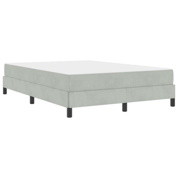 vidaXL Boxspringbett mit Matratze Hellgrau 140 x 190 cm Stoff