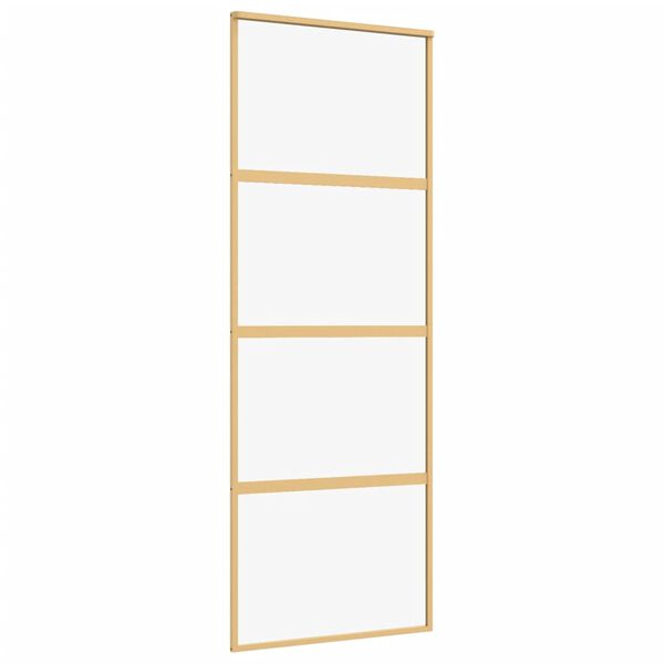 vidaXL Schiebetür Golden 76x205 cm ESG-Klarglas und Aluminium