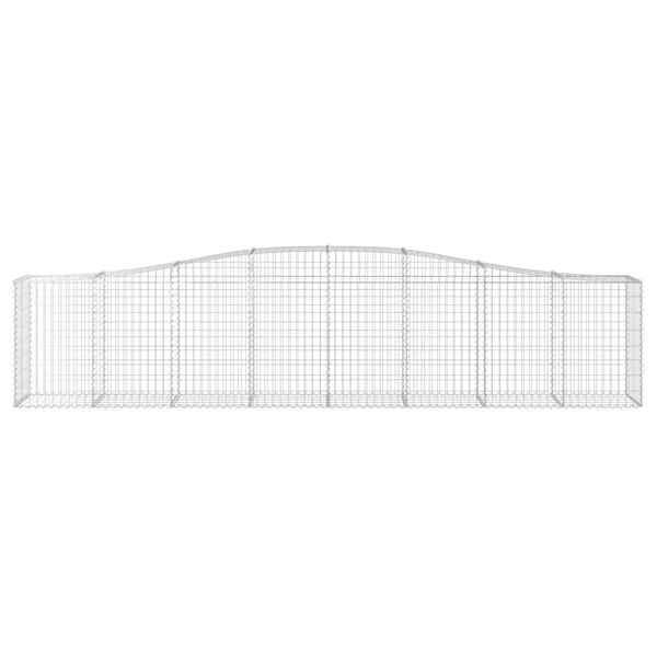 vidaXL Gabionen mit Hochbogen 2 Stk. 400x50x80/100cm Verzinktes Eisen