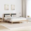vidaXL Bettgestell mit gepolstertem Kopfteil Dunkelgrau 150 x 200 cm