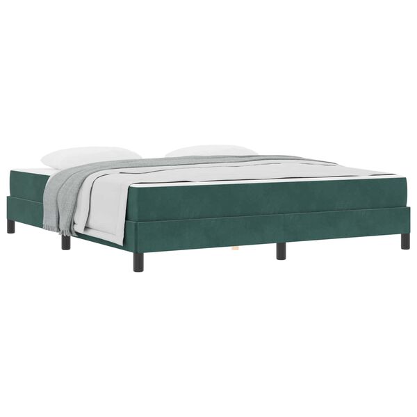vidaXL Boxspringbett mit Matratze Dunkelgr&uuml;n 180 x 200 cm Stoff
