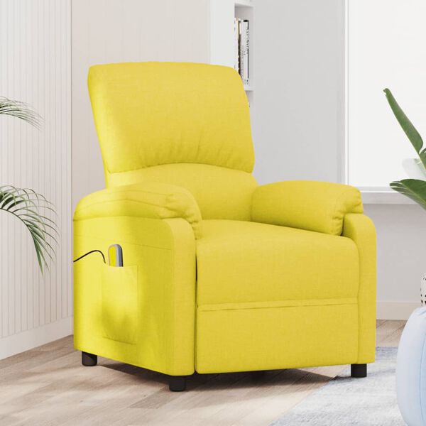 vidaXL Massagesessel Hellgelb Stoff