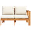 vidaXL Gartensofa mit 1 Armlehne 2-Sitzer Massivholz Akazie