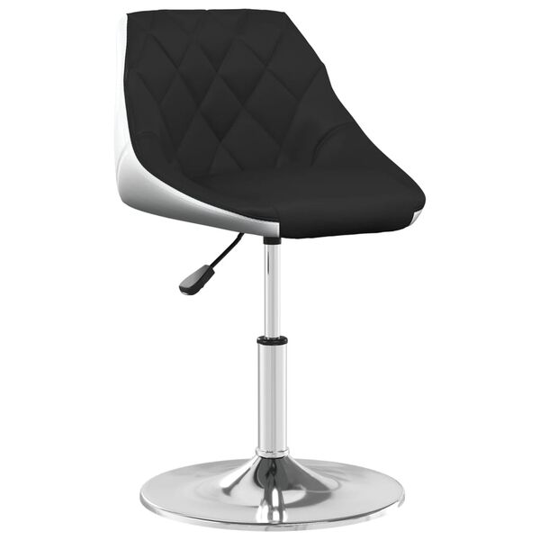 vidaXL Esszimmerstuhl Schwarz und Wei&szlig; Kunstleder