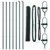 vidaXL Bodenmontierter Sechseckzaun 10 x 1 m PVC-beschichteter Stahl