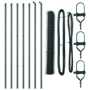 vidaXL Bodenmontierter Sechseckzaun 10 x 1 m PVC-beschichteter Stahl