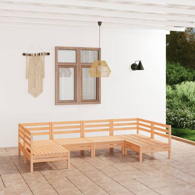 vidaXL 6-tlg. Garten-Lounge-Set Massivholz Kiefer