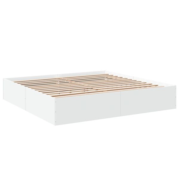 vidaXL Bettgestell Wei&szlig; 200x200 cm Holzwerkstoff