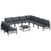 vidaXL Gartensofa-set mit Kissen 10 pcs Schwarz Stahl
