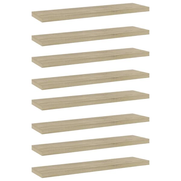 vidaXL B&uuml;cherregal-Bretter 8 Stk. Sonoma-Eiche 40x10x1,5 cm