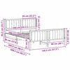 vidaXL Bettgestell Braun und Dunkelgrau 140 x 200 cm Massivholz Kiefer