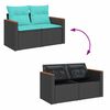 vidaXL 9-tlg. Garten-Sofagarnitur mit Kissen Schwarz Poly Rattan