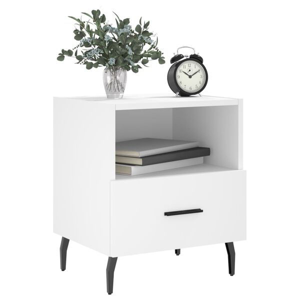 vidaXL Nachttische 2 Stk. Wei&szlig; 40x35x47,5 cm Holzwerkstoff